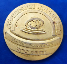 Usado, Medalla de Israel Canciones del Festival de Música de Eurovisión Jerusalén 1979 Bronce Enchapado en Oro  segunda mano  Embacar hacia Argentina