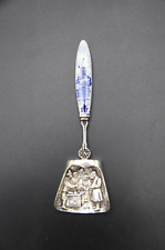 Vintage 90 Silver Sugar Spoon with Blue Delft Handle Made in Netherlands for sale  Shipping to South Africa