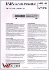 Saba MT 350 tuner service manual, service instructions d'occasion  Expédié en France