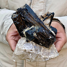 3LB Top naturalny czarny turmalin kwarc kryształ mineralny próbka, używany na sprzedaż  Wysyłka do Poland