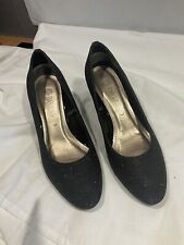 Pavers Black Glitter Court Shoe Heels 5 Party Cruise for sale  Shipping to South Africa