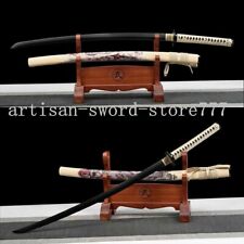 Used, Black Blade Handmade Japanese Samurai Sword Dragon KATANA Full Tang sharp Blade  for sale  Shipping to South Africa