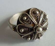  Antiguo anillo de filigrana de plata búlgara siglo XIX muy bonito, usado segunda mano  Embacar hacia Argentina
