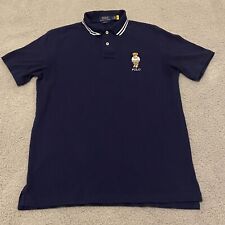 Polo Ralph Lauren Madras golfe urso adulto médio azul marinho manga camisa masculina comprar usado  Enviando para Brazil
