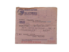 1952 vintage certificate for sale  Mckinney