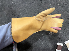 Deer Skin Buckskin Size Large ~ 10 Mens Glove Falconry glove needs finishing, used for sale  Shipping to South Africa