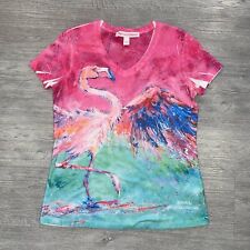 Blusa Leoma Lovegrove Feminina Grande Design Flamingo Arte Colorida Manga Curta comprar usado  Enviando para Brazil