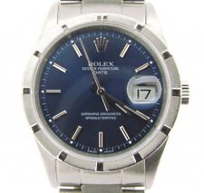 Relógio masculino Rolex data aço inoxidável conjunto rápido moldura de giro de motor mostrador azul 15210 comprar usado  Enviando para Brazil