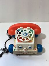 Teléfono Fisher Price de colección juguete de tracción charla ojos en movimiento #747 - uno de madera más antiguo, usado segunda mano  Embacar hacia Argentina
