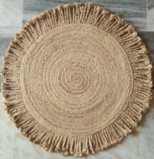 Usado, Alfombra de yute flecos naturales tejida a mano alfombra redonda para decoración del hogar alfombras de granja segunda mano  Embacar hacia Argentina