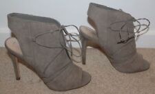 Used, NEW LOOK SIZE 6 GREY HIGH HEELED OPEN TOE SANDALS WITH FRONT LACE STILETTO HEEL for sale  Shipping to South Africa