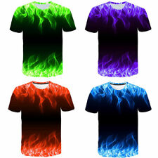 Camiseta masculina verão 3D gráfica chama de fogo estampa completa manga curta P-7XL comprar usado  Enviando para Brazil