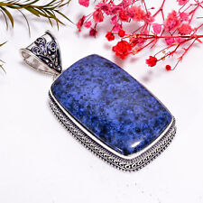 Natural Dumortierite Gemstone Vintage .925 Silver Plated Pendant 2.5" GSR-5507, used for sale  Shipping to South Africa