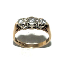 Used, Ladies/womens 9ct 9carat yellow gold trilogy ring set with diamonds, UK size L for sale  Shipping to South Africa