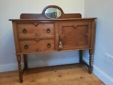 Used, Vintage Edwardian Oak sideboard Two Drawers  Side Cupboard Barley Twist Legs for sale  Shipping to South Africa