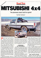 1985 Mitsubishi 4x4 Truck  Road Test - Car Original Print Article J192, used for sale  Shipping to United Kingdom