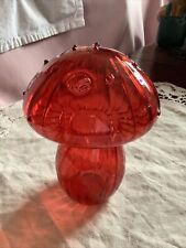 Used, Glass Mushroom Plant Propagation Holder Stem Vase Red Glass Bud Vase for sale  Shipping to South Africa