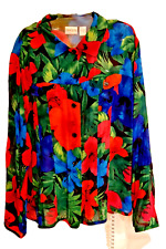 Blusa túnica floral 100 % seda Chico's talla 3 XL L segunda mano  Embacar hacia Argentina