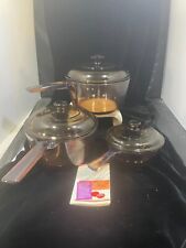 Corning Visions Cookware Amber 6 Piece Set, 2.5L, 1.5L, & .5L Pots With Lids for sale  Shipping to South Africa