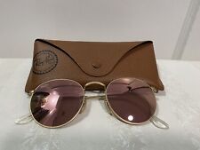 Óculos de sol Ray Ban rb3447 redondo metal armação dourada/lente rosa espelhada. comprar usado  Enviando para Brazil