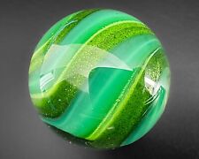 Joe Davis 1.57" Green Onionskin Aventurine Handblown Art Glass Marble for sale  Shipping to South Africa