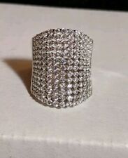 Sterling Silver Cubic Zirconia Concave Ring - Size 8 for sale  Shipping to South Africa