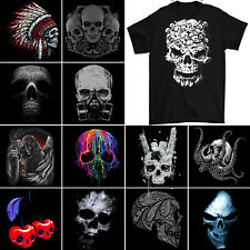 Skull T-Shirt Mens Biker Tattoo Tribal Viking Demon Gym Heavy Metal Rock Death for sale  COVENTRY