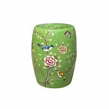 Usado, Banqueta redonda feita à mão de porcelana verde maçã pássaros flor otomana cs6917 comprar usado  Enviando para Brazil