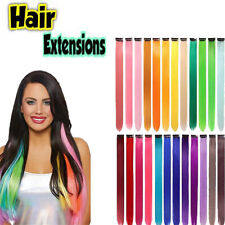 2 extensiones de cabello con clip para cabello largo rayas de resaltado multi color arco iris Reino Unido segunda mano  Embacar hacia Mexico