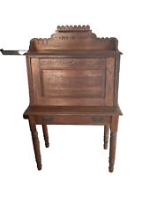 Antiguo escritorio de plantación frontal de gota de roble liso de Eastlake del siglo XIX segunda mano  Embacar hacia Argentina