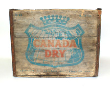 Vintage 1960s CANADA DRY Ginger Ale Wooden Crate, 1965 Rustic Weathered Wood Box, used for sale  Shipping to South Africa