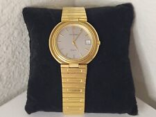 Relógio masculino Bucherer tom dourado fabricado na Suíça 555.412 calendário funcionando nova bateria 8", usado comprar usado  Enviando para Brazil