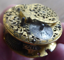 RARE 18TH CNTURY FUSEE VERGE TULIP PILLERS POCKET WATCH MOVEMENT, used for sale  Shipping to South Africa
