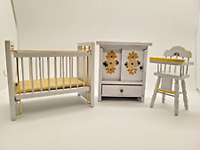 Muebles de bebé vintage miniatura para casa de muñecas 3 piezas escala 1:12 segunda mano  Embacar hacia Argentina