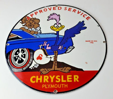 Placa de porcelana vintage Mopar Chrysler - Road Runner Plymouth placa de bomba de gás, usado comprar usado  Enviando para Brazil