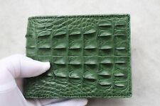 Billetera plegable hecha a mano verde con piel de cocodrilo de cocodrilo genuino para hombre segunda mano  Embacar hacia Mexico