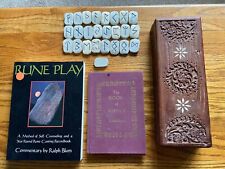 Used, Vintage Complete Set Of Runes The Book Of Runes And Rune Play Hand carved Box for sale  Shipping to South Africa