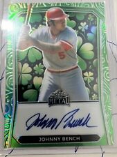 2024 Leaf Metal St Patrick’s Day Johnny Bench 4 Leaf Clover Auto /2, used for sale  Shipping to South Africa