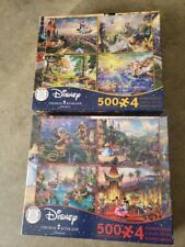 Lote de 2 rompecabezas Disney~Thomas Kinkade~4 en 1 paquete múltiple 500 piezas! Títulos abajo segunda mano  Embacar hacia Mexico