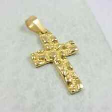 Pingente masculino de 2,8 gramas com acabamento em ouro amarelo 14k cruz pepita crucifixo, usado comprar usado  Enviando para Brazil