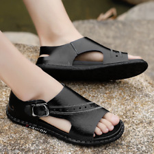 Sandálias masculinas moda couro sintético casual sapatos de verão calçados legais de verão comprar usado  Enviando para Brazil