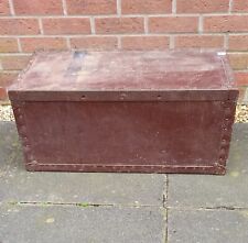 Antique Storage Trunk Chest Vintage Wood Metal Blanket Box Coffee Table, used for sale  Shipping to South Africa