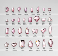 100 peças nail art tcheco rosa claro cristal formato pequeno fundo plano, usado comprar usado  Enviando para Brazil