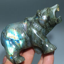 Usado, 284g 4:”Cristal Natural.labradorita.Esculpido à mão.Estátuas requintadas de urso polar 1 comprar usado  Enviando para Brazil