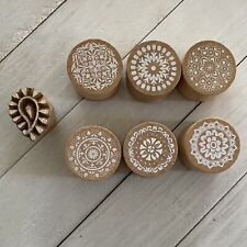 Used, Lot Of 7 Rubber Stamps Mandela Pattern & 1 Hand Carved Wood Paisley Pattern for sale  Shipping to South Africa