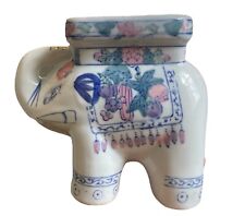 Vintage Ceramic Chinoiserie Elephant Plant Stand Blue and White 6” H for sale  Shipping to South Africa