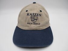 Kaizen Gold Shield OS-9000 Hat Cap Beige Blue Strap Back Adjustable Mens, used for sale  Shipping to South Africa