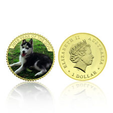 Wystrój domu Husky syberyjski Złota moneta Pies zodiak Pamiątkowe metalowe monety Prezenty na sprzedaż  Wysyłka do Poland