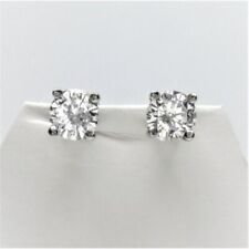 0.50 CTW 14k White Gold Diamond Stud Earrings with Screw Back for sale  Shipping to South Africa
