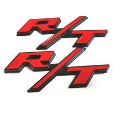 2X OEM For RT Emblems Side Fender R/T Nameplate Black Red Badge New Stickers for sale  Shipping to South Africa